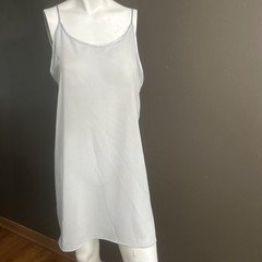 Vintage Edgemont Nightgown, Light Grey, Size Large, Polyester
