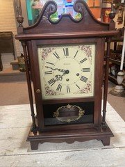 Vintage Eurich Pillar And Scroll Mantle Clock