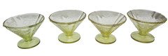Vintage Federal Glass Dish Sherbet Madrid Amber Depression Cone Footed SET OF 4