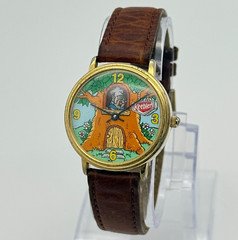 Vintage FOSSIL Keebler Elves "Moon Phase" Watch, Gold Tone, 32mm (For Parts)