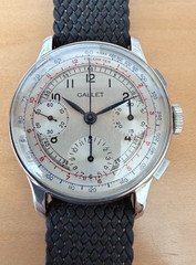 Vintage Gallet MultiChron 12 Chronograph - Running Valjoux 71 JXR - Clean Redial