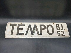 Vintage German Tempo License Plate 17"X 4" Rare
