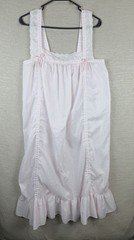 Vintage Glencraft Feminine Romantic Pink Nightgown Size 2X Pink Lace USA ILGWU