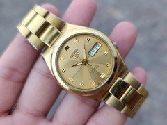 Vintage Golden Seiko 5 Automatic Day-Date SS Men's Japanese Wristwatch Working