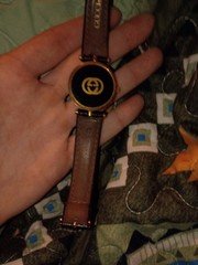Vintage Gucci Women’s Watch Black Leather Strap As Is