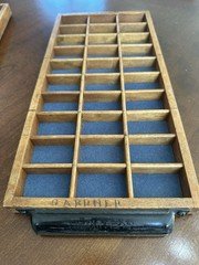 Vintage Hamilton Wooden Printer’s Type Case Letterpress Tray Wall Display