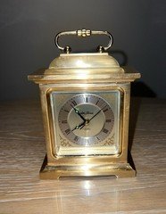 Vintage Heavy Seth Thomas Rapture Carriage Clock Model 475 Solid Metal Quartz