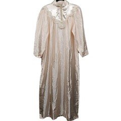 Vintage Ilise Stevens Long Nightgown Womens M Pale Pink Victorian Lace Feminine 