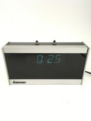 Vintage Inmac Desktop LED Metal Glass Semiconductor Time Clock FREE SHIPPING