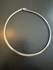Vintage Italy Sterling 925 Silver Flat Mesh Chain Necklace 18" 32grams
