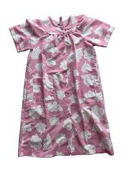 Vintage Izzy's Place Pink Floral House Dress Snap Front Lounge M Muumuu Cottagec