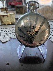 vintage jumping hour pocket watch