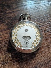 vintage jumping hour pocket watch