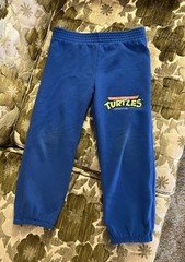 Vintage Kids TMNT Sweatpants Size 5-6 Blue 1988 Mirage