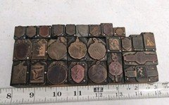Vintage Letterpress Printing Block Different Sports Charms Award Medals Lot