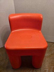 Vintage Little Tikes RED Child Size Chunky Chair 16" Made In USA