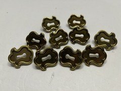 Vintage Lot (10) Keeler Brass Co. Key Hole Plates #3631 & #42381 New Old Stock 