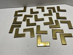Vintage Lot (22) NOS KBC Brass Plated L-Shaped Furniture Corner Accent Plates