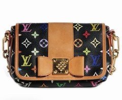 Vintage Louis Vuitton Black Monogram Multicolor  Noir Patty PM