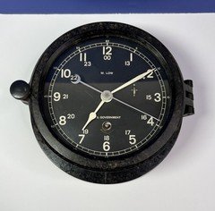 Vintage M. Low Inc New York US Government Black Bakelite Ship Clock - Working