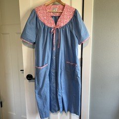 Vintage Madison's Best House Dress 3X, Blue/pink Excellent!