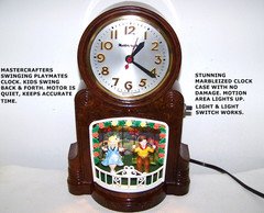 VINTAGE MASTERCRAFTERS  SWINGING PLAYMATES GIRL & BOY MOTION CLOCK LAMP