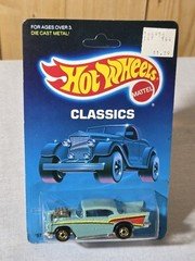 Vintage MATTEL HOT WHEELS '57 CHEVY CLASSICS BLACKWALL TIRES MOC UNPUNCHED 1976