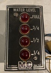 Vintage MC Products Water Level Meter  On the side of a 1970’s fire truck  NY