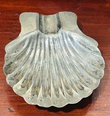 Vintage Mexican Sterling Shell Shaped Ashtray Trinket Ring Dish Signed