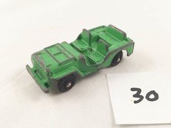 VINTAGE MINI MARX Hong Kong BULLDOG JEEP CAR 4x4 DIECAST GREEN 1960S