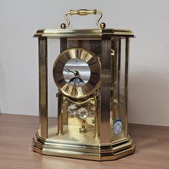 Vintage Montreux Swarovski Crystal Pendulum Quartz Face Mantle Clock NOT WORKING