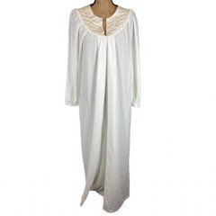 Vintage Motherhood Maternity Nursing Nightgown Victorian Style Ivory Medium