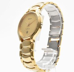 Vintage [N MINT] RADO Florence 129.3645.2 Gold Round 32mm Qz Men's Watch JAPAN