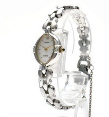 Vintage [N MINT] SEIKO Exceline 1F20-6B60 2P Diamond White Ladies Watch JAPAN