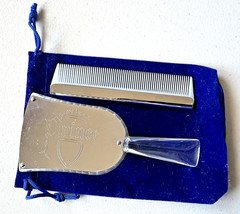 Vintage Napier Prince Children’s Baby Brush Comb Set Silver Plated