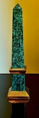 Vintage Neoclassical Green Marble Obelisk