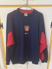 Vintage Nike Arsenal FC Crewneck Sweatshirt Pullover 90s Blue Red Men’s Size XL