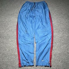 Vintage Nike Pants Boys Large 12-14 Blue Windbreaker Track Ankle Zip 90s Y2K