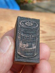 Vintage Old English Beer Old Can Advertising Block USA 1.5" x 3/4"