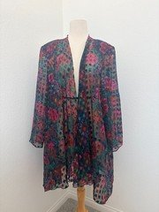 Vintage Padded Robe Nightgown Floral & Lace Trim