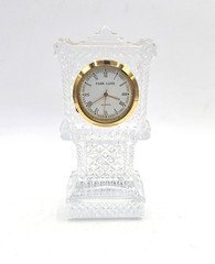 Vintage Park Lane Quartz Desk Clock – Elegant Cut Crystal Presentation Piece AA