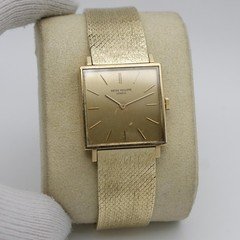 Vintage Patek Philippe Gondolo 18K Yellow Gold Dial Hand Wind Watch 3430