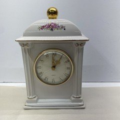 Vintage Paul Sebastian Ceramic Clock With Floral Design 5.5”X 8.5” Tall