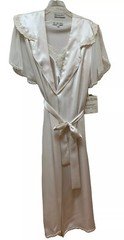 Vintage Peignoir Set Camisole & Robe Silky Satin Retro Glam Union Made NEW NOS