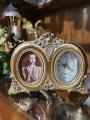Vintage Picture Frame And Table Clock