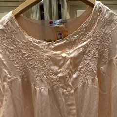 Vintage Pink Silk Nightie And Robe Red Peacock Brand Size 44 Made In China