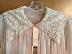 Vintage Pinkish/Peach Chiffon Peignoir Nightgown & Robe Formfit Rogers 36 14-16