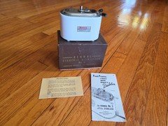 Vintage Porcelain Electric Renwal No. 5 Sterilizer w/Basket & Instructions NEW!