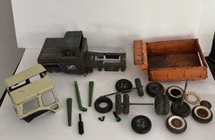 Vintage Pressed Steel Parts: Structo Hydraulic Truck, Dump Truck Bed, Tractor Ca