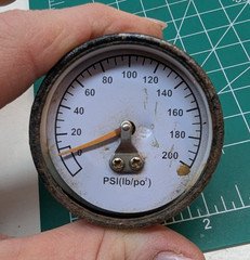 Vintage Pressure Gauge 0-200 PSI Analog White Dial
